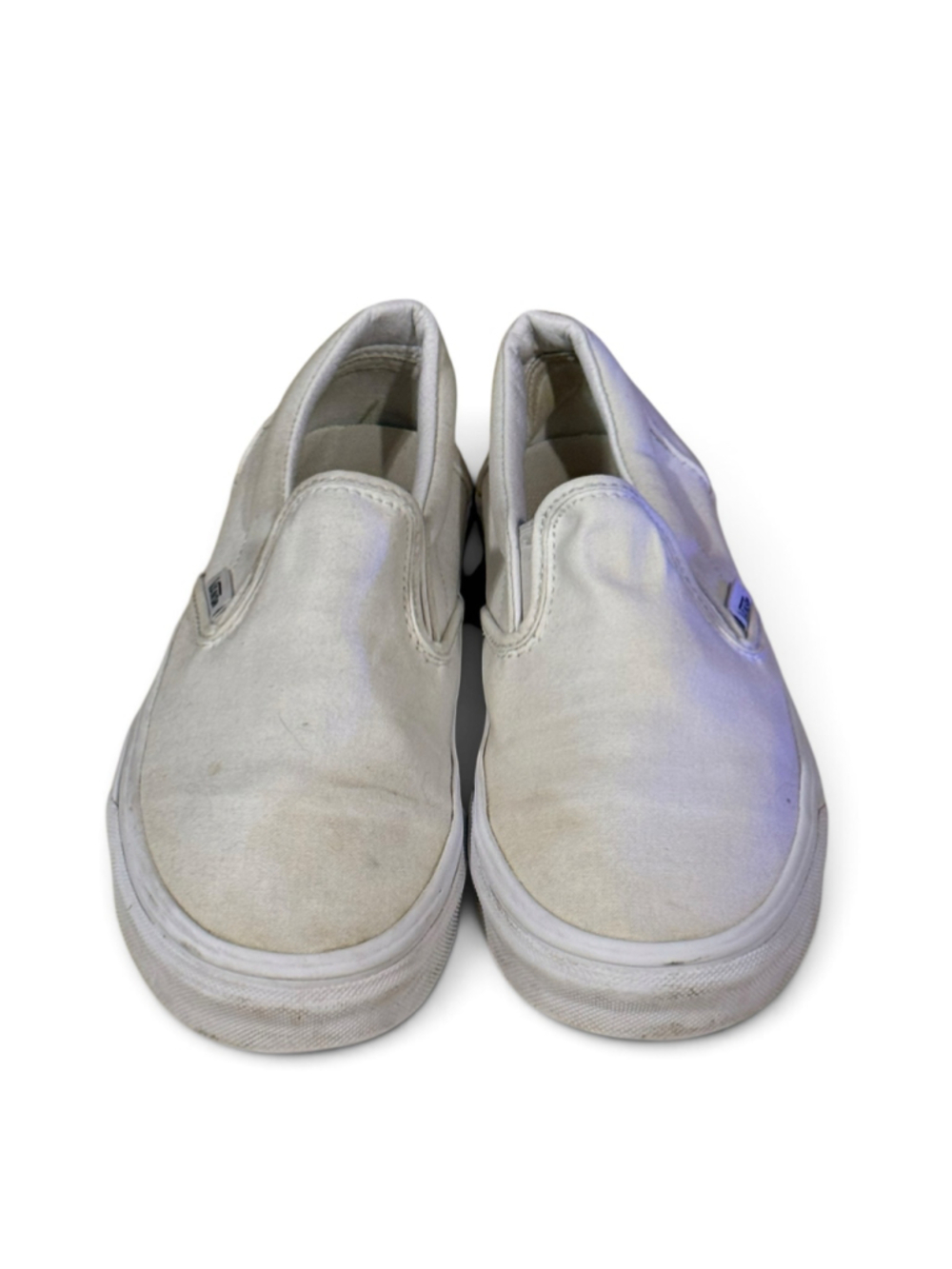 Vans Classic Slip-On Shoes Womens 7 Mens 5.5 White Canvas Low Top Sneakers - Picture 6 of 8
